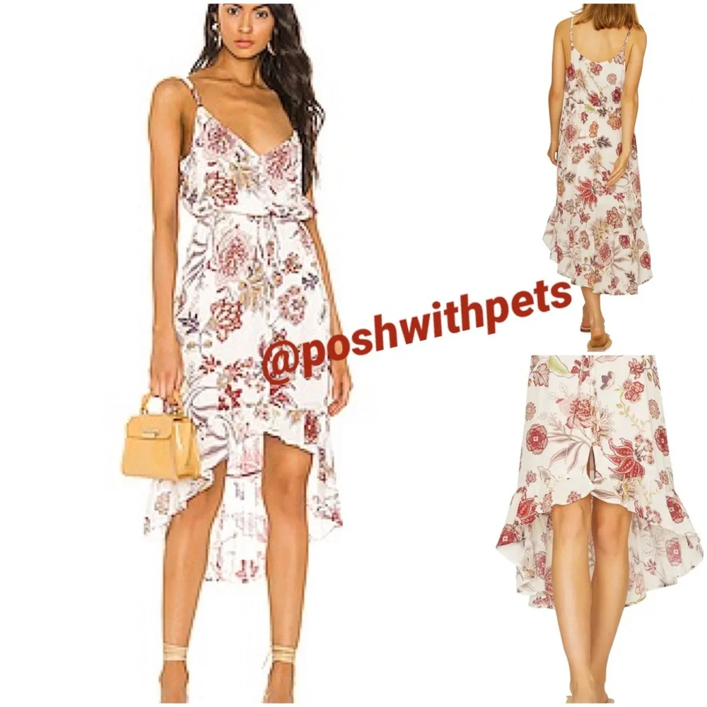Sanctuary NWT Palm Spring Button Front Hi Low Sleeveless Floral Dress Medium New